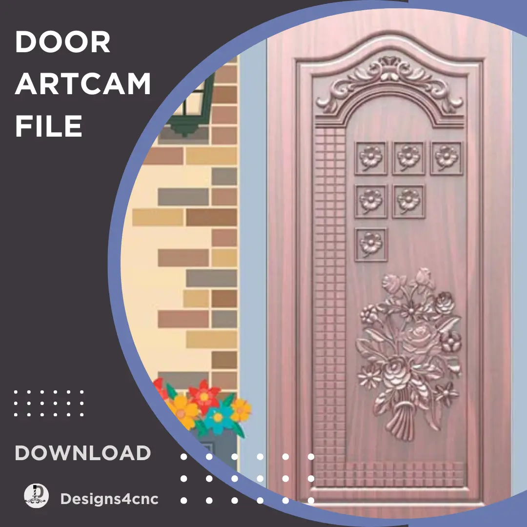 036 Modern Door design Rlf file For Artcam