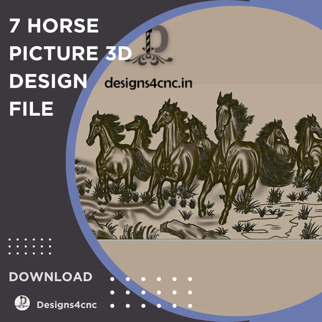 7 horse picture 3d printing design